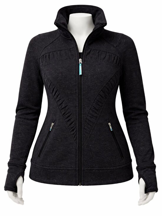 Ivivva Other - Ivivva Girl by Lululemon 🍋Cuddle me jacket zipper black silver sparkles size 10